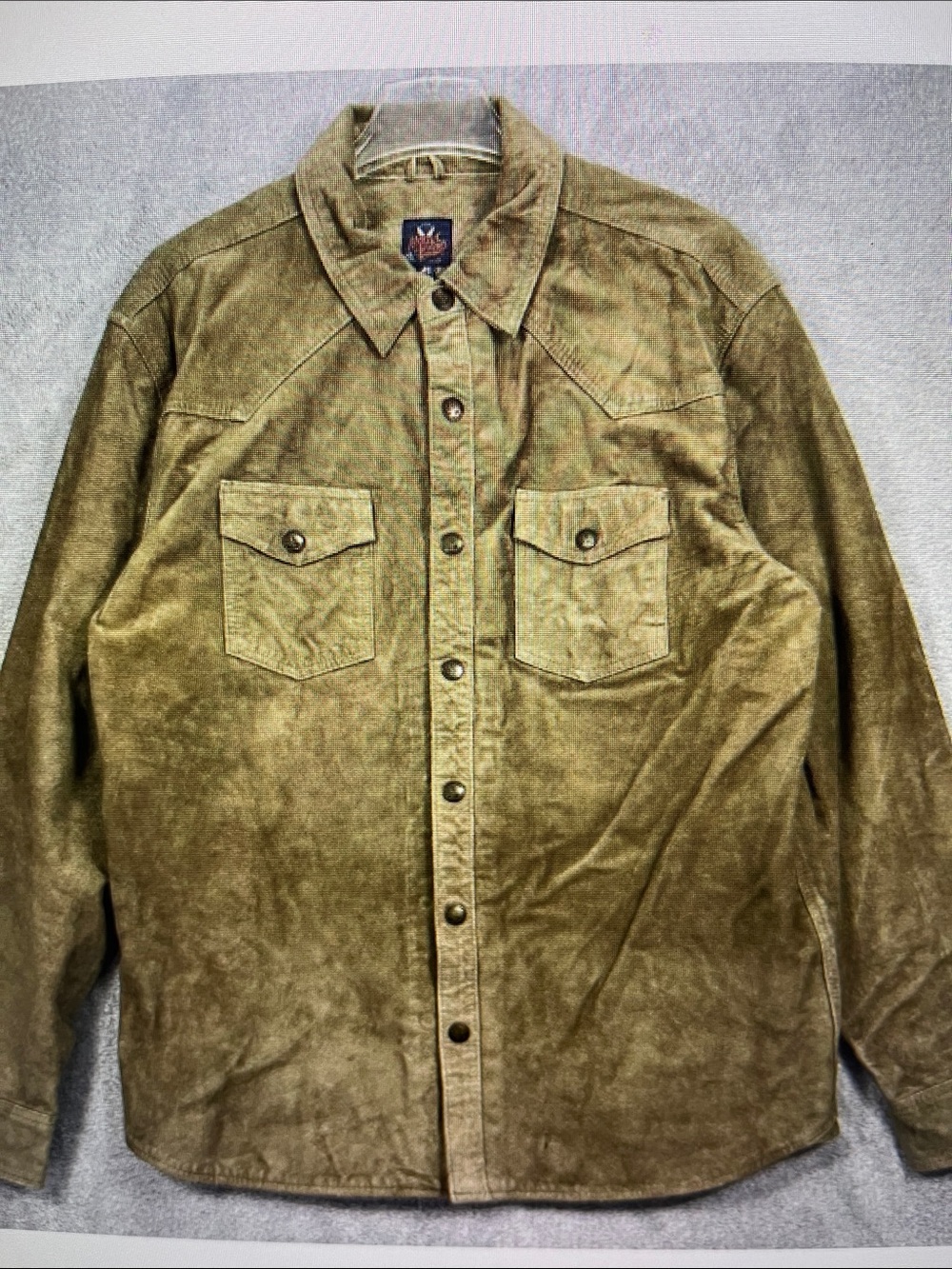 Men's Lightweight Corduroy Shirt Jacket in Olive